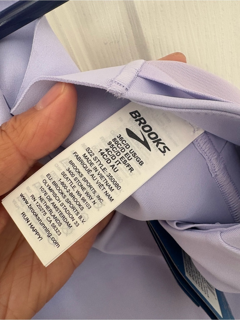 Brooks Women’s High-Neck Sports Bra - Lavender - Picture 5 of 5